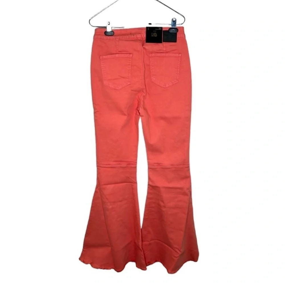 Lucky & Blessed Women's High Rise Coral Flare Jeans - Picture 7 of 9